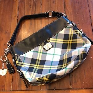 Teenie weenie plaid shoulder purse &  keychain.